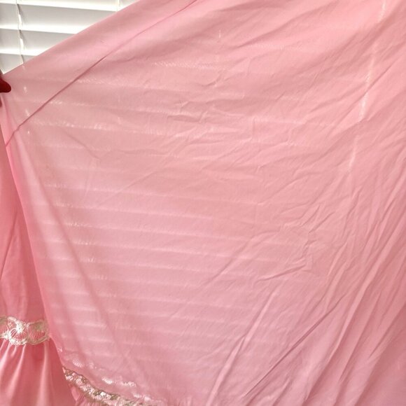 Vanity Fair Pink Ruffle Robe Nightgown Peignoir Lace Sheer Barbie USA Vintage - Picture 4 of 15